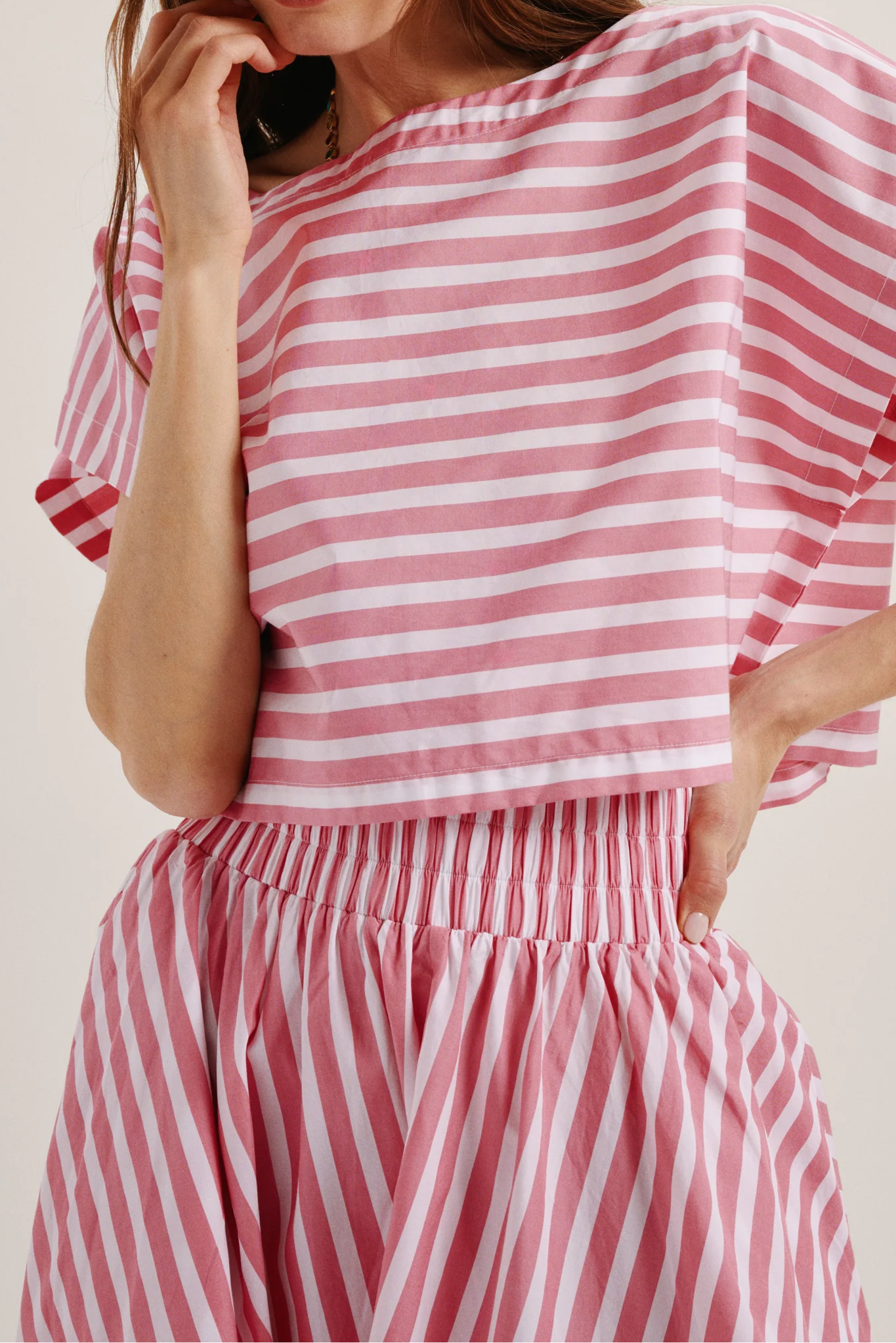 Cotton Poplin Cropped Top and Circle Skirt
