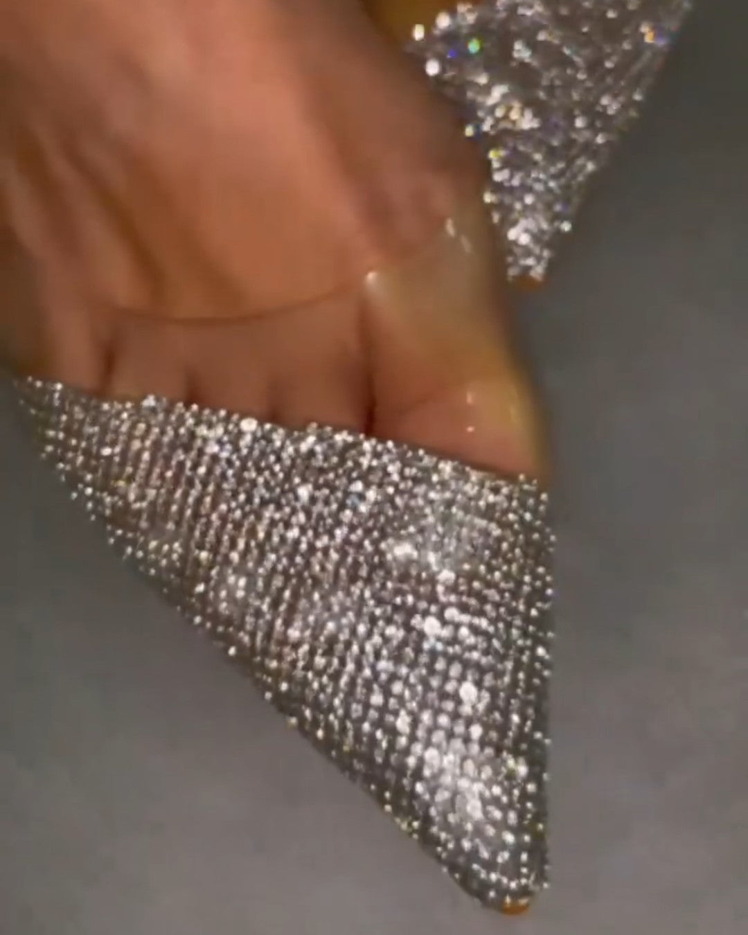 Pointed Transparent Rhinestone Shiny Stitch