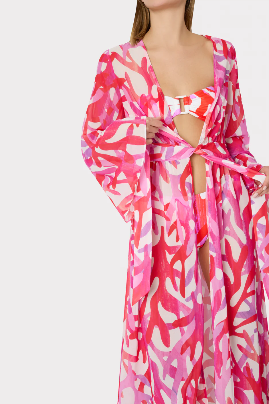 Printed Chiffon Blouse Maxi Dress