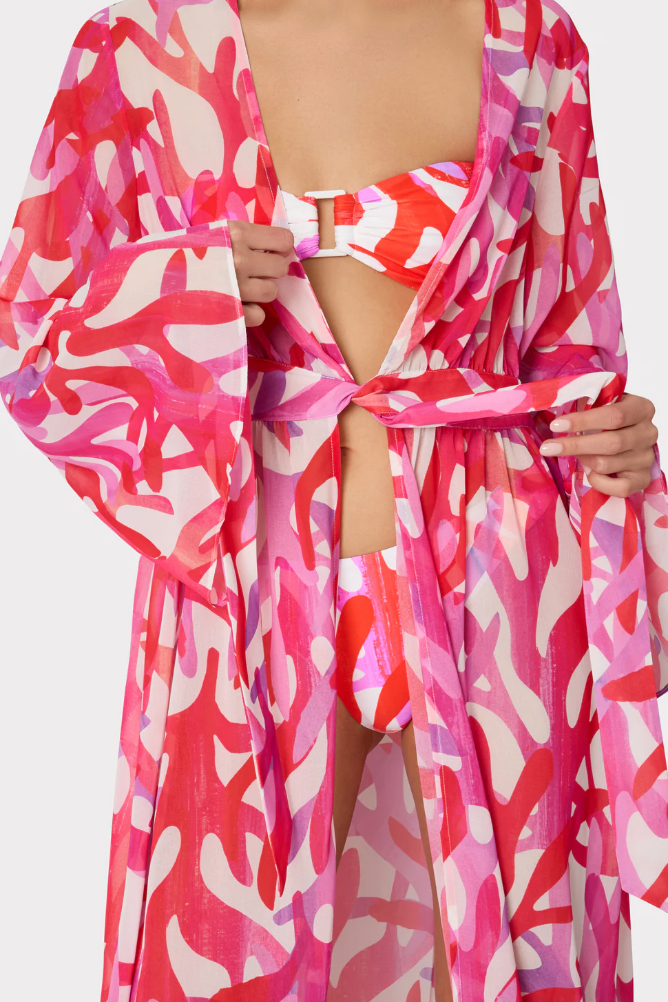 Printed Chiffon Blouse Maxi Dress