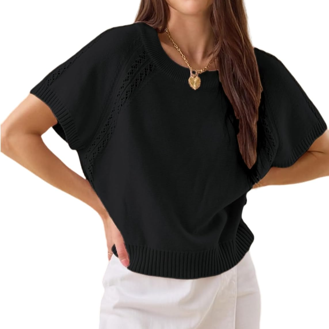 Casual Knit Crewneck Top