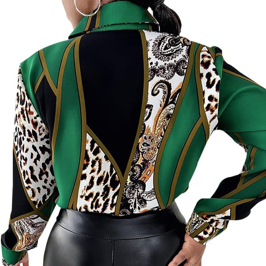 Green Leopard Long Sleeve Shirt