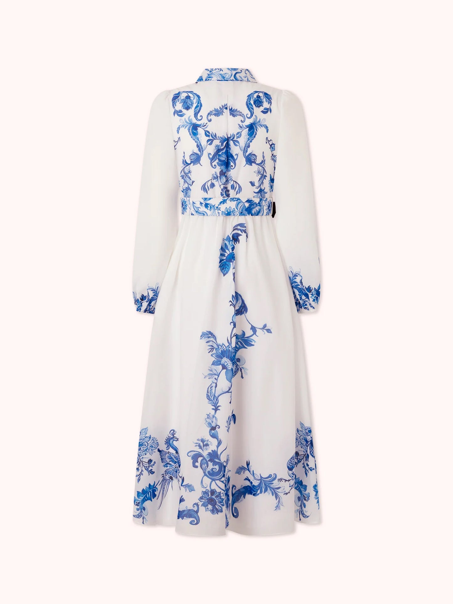 Cyan And Blue Print Shirt Dress
