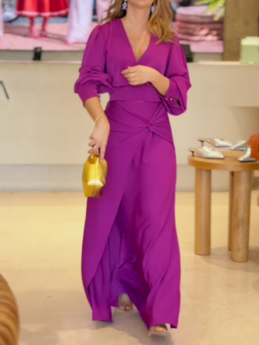 Elegant Wrap Two Pieces Dress