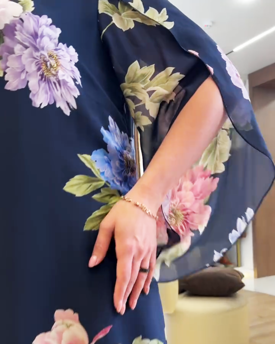 Unique Floral Print Maxi Dress