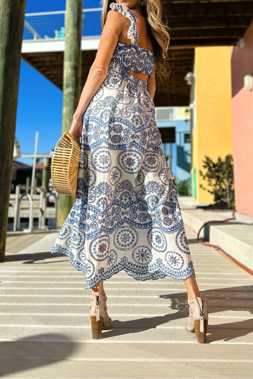 Eyelet Midi Dress
