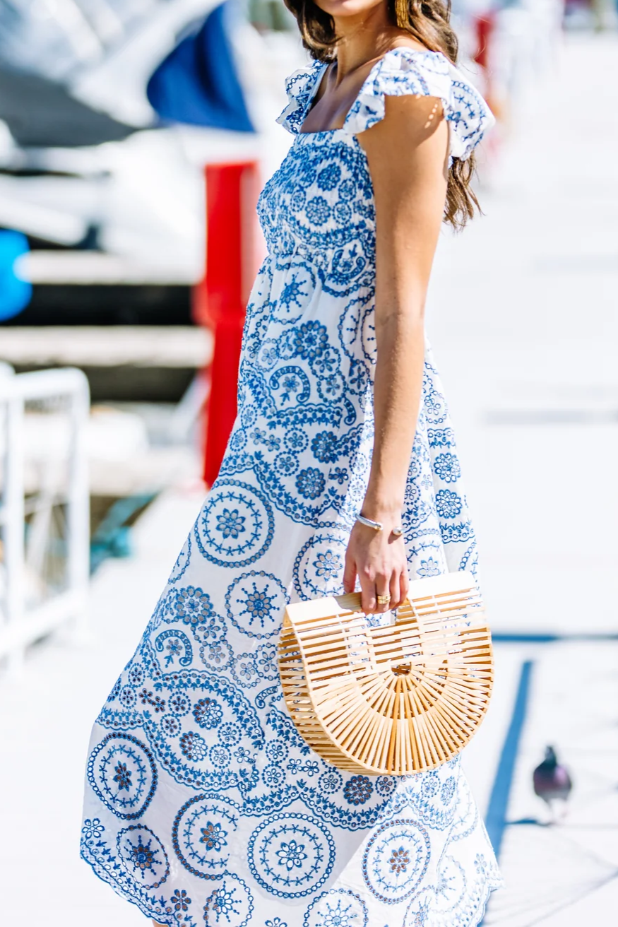 Eyelet Midi Dress