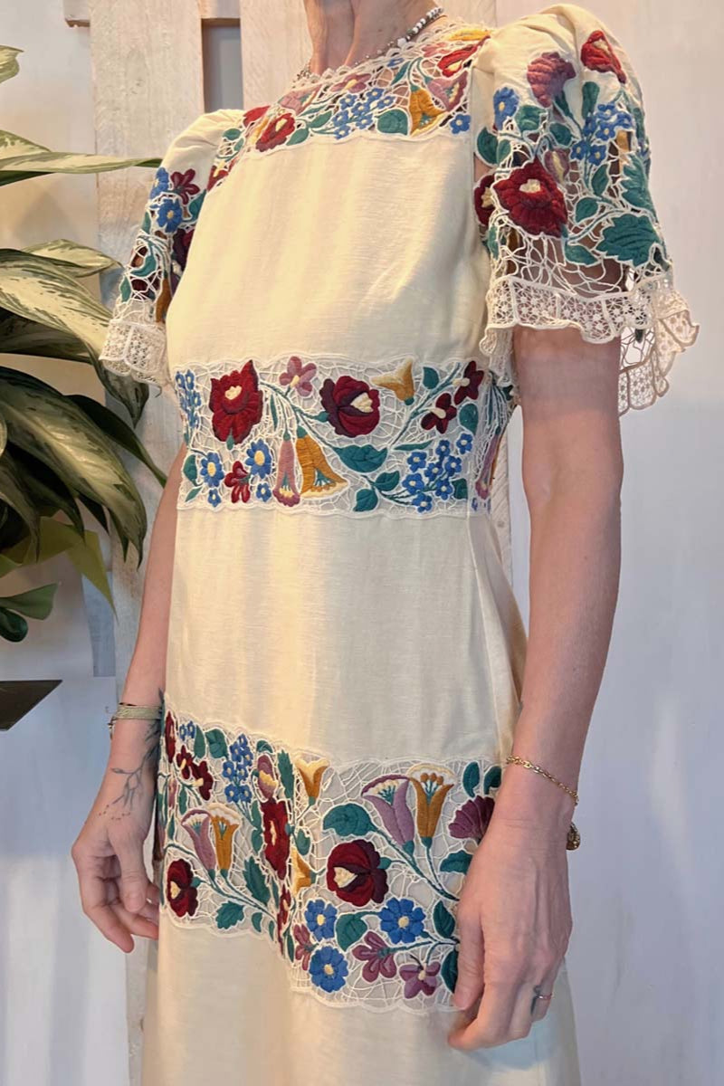 Elegant Flower Lace Patchwork Dress