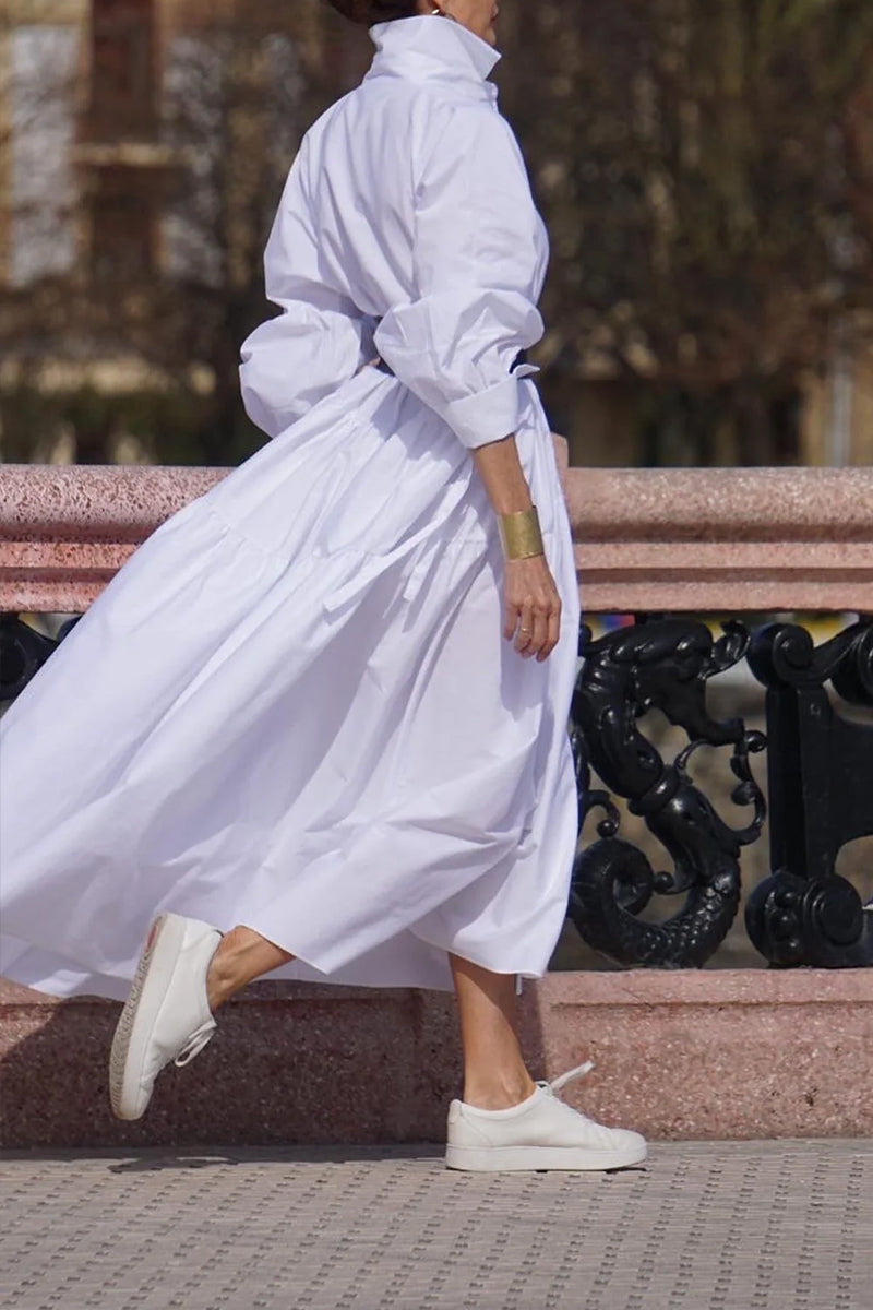 Lel Long Sleeve Casual Long Dress