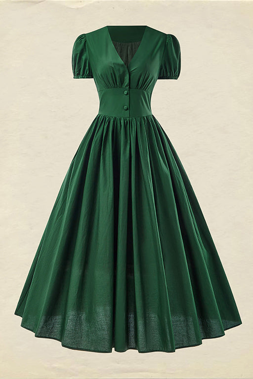 Vintage Dark Green Maxi Dress
