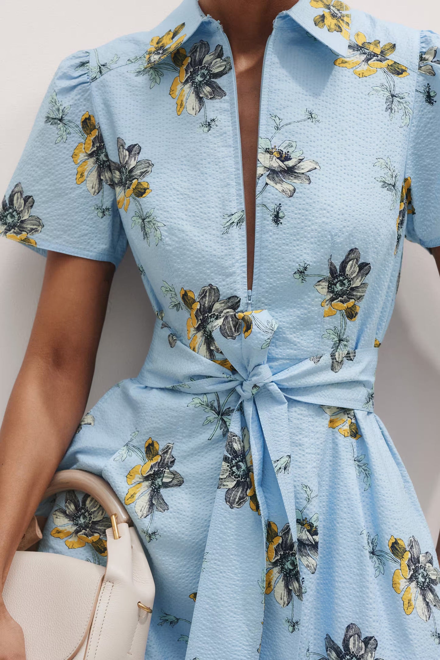 Zip Shirt Floral Dress