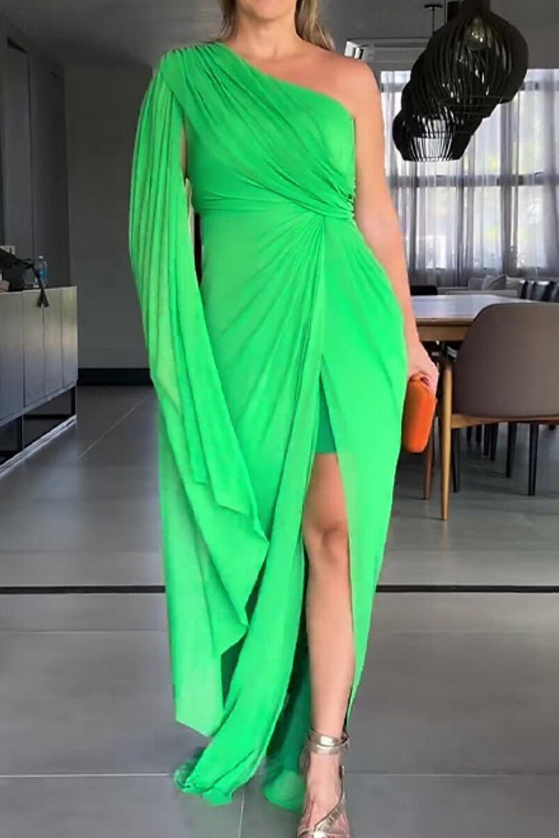Fashion Raglan Sleeve Split Dress