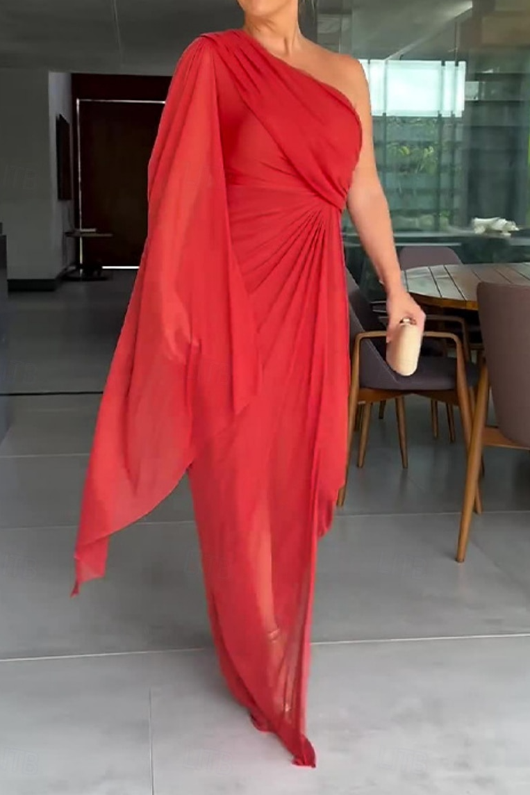 Fashion Raglan Sleeve Split Dress