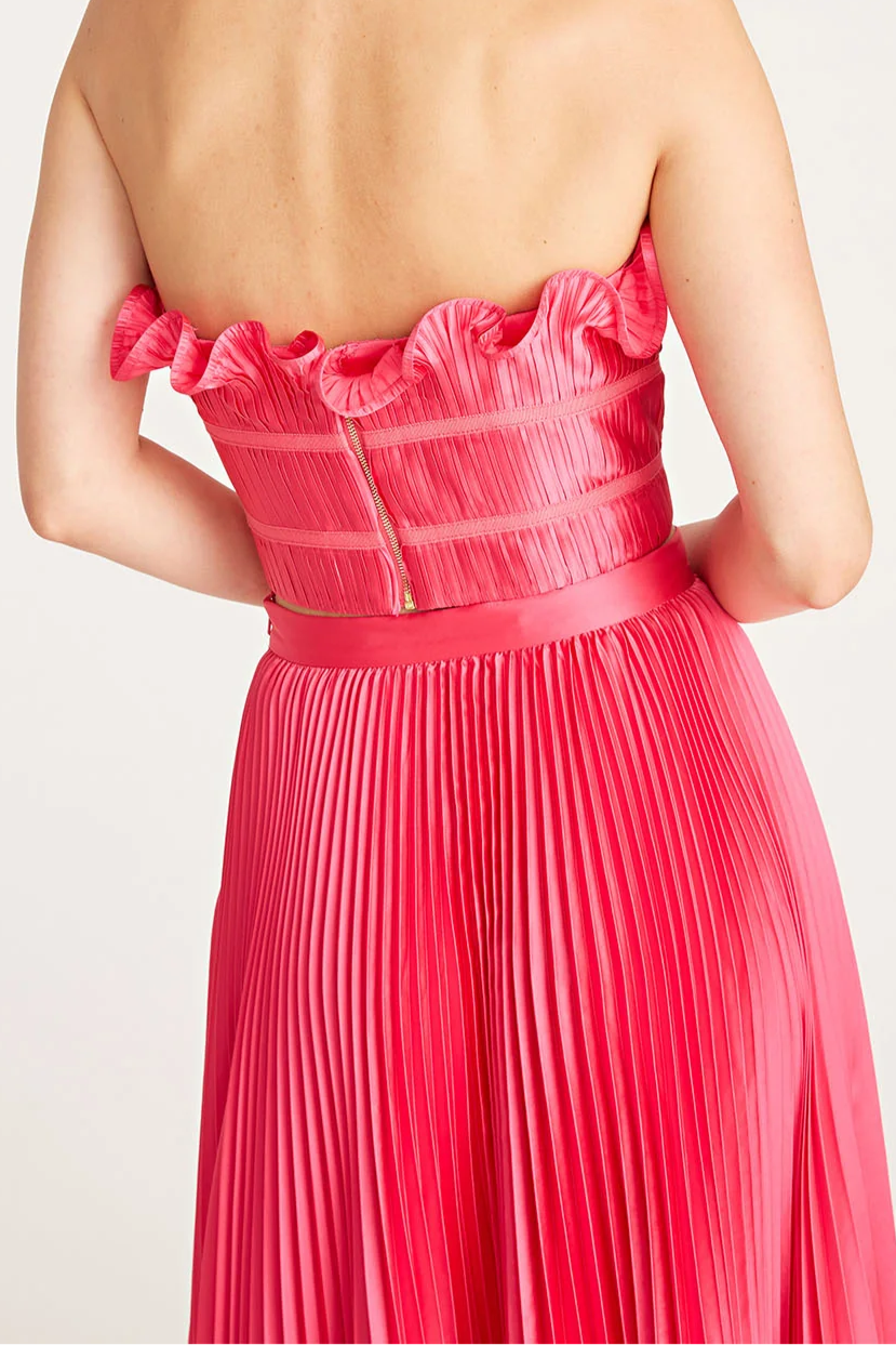 Strapless Ruffle Skirt Suit