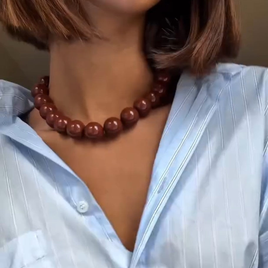Solid Beaded Clavicle Chain