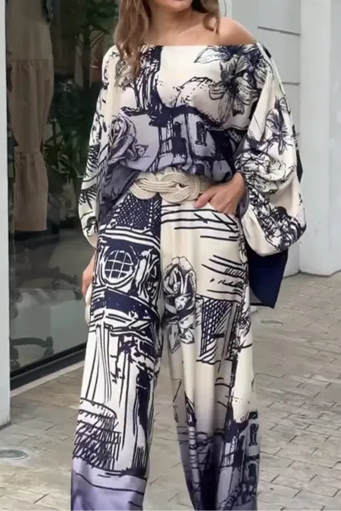 Fashion Printed Loose Two-piece Set