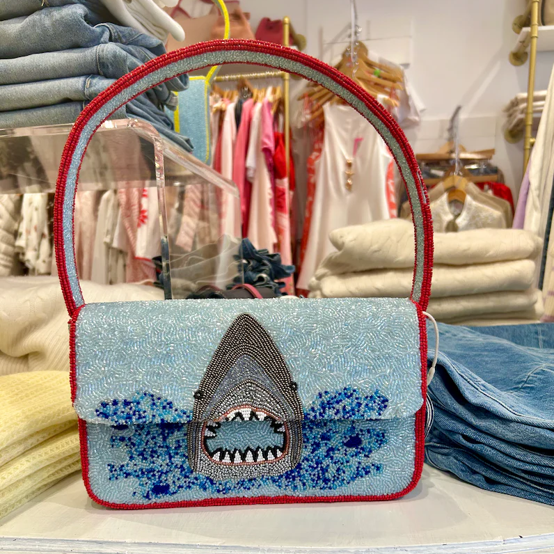 Shark Mouth Beaded Shoulder Bag