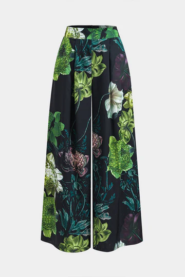 Women's Suit Fashion Casual V-neck Loose Print Two-piece Set