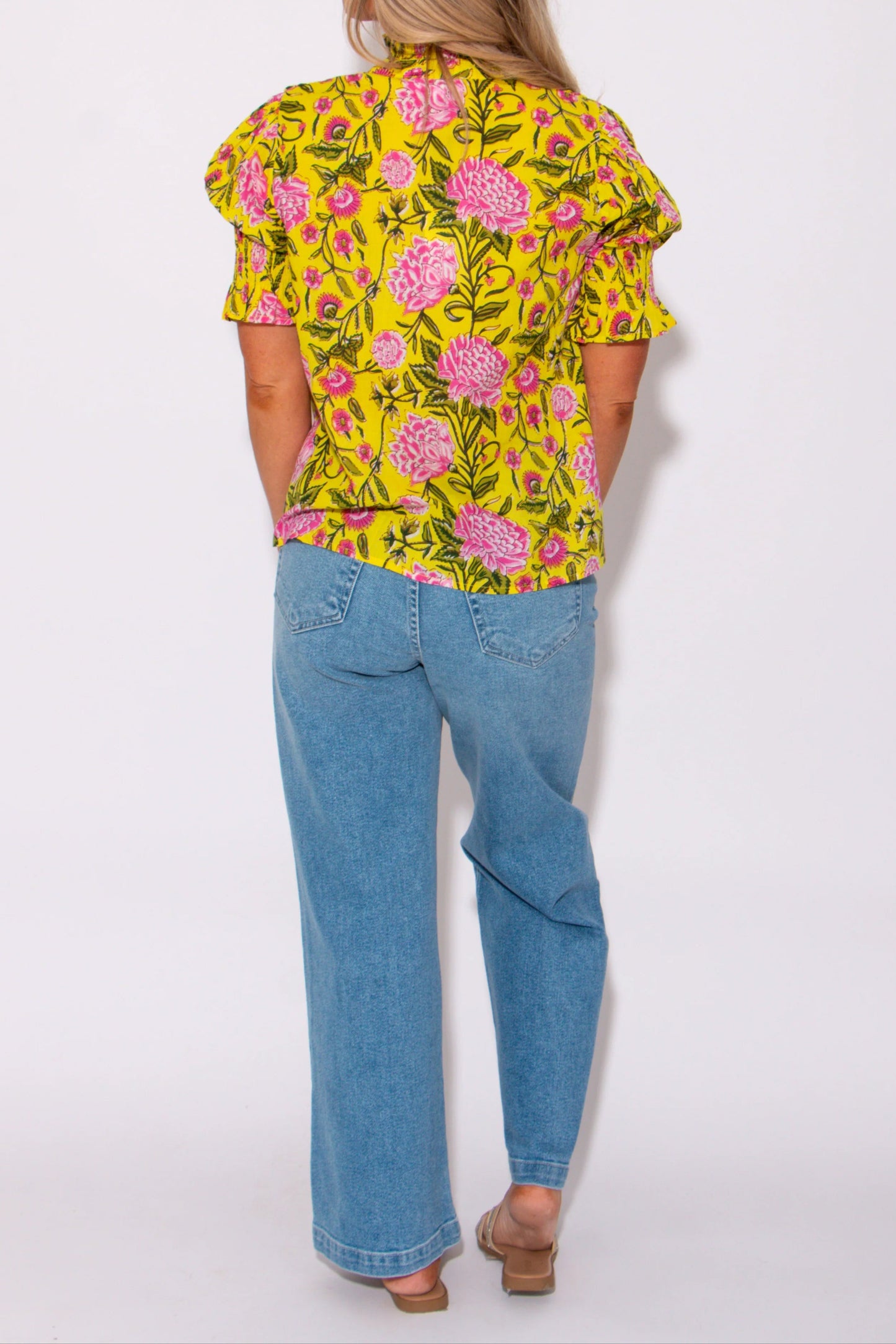 Pleated Button Top