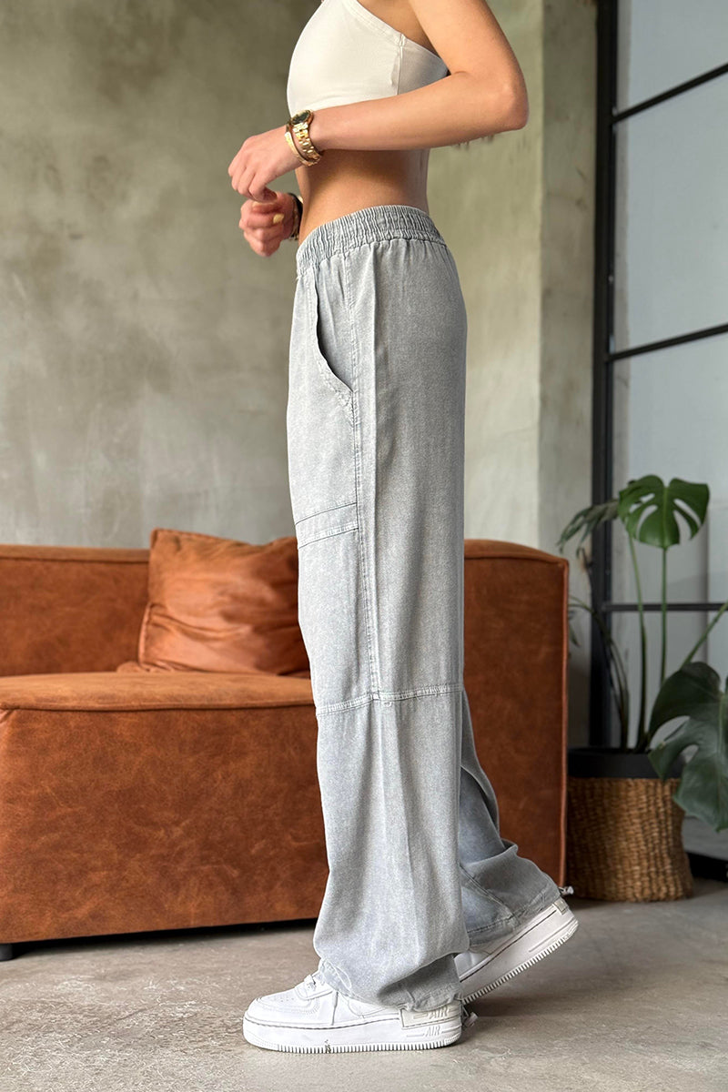 Loose Wide Leg Drawstring Pure Cotton Casual Sports Pants