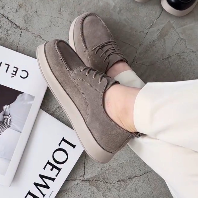 Solid Color Daily Lace-Up Casual Shoes