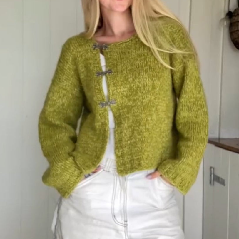 Simple Fashion Sweater With Slant Buckle