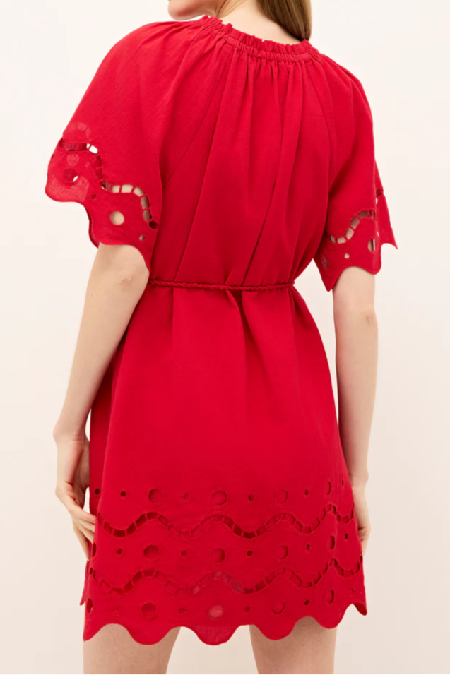 Red Hollow Short Dress