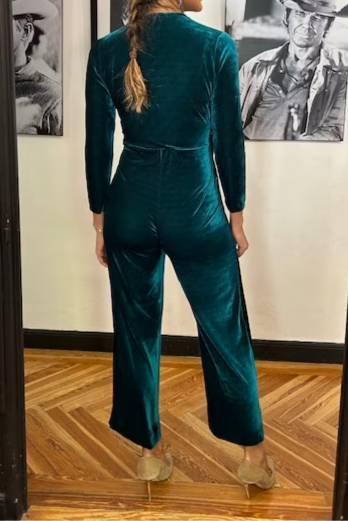 Emerald Suede Jumpsuit
