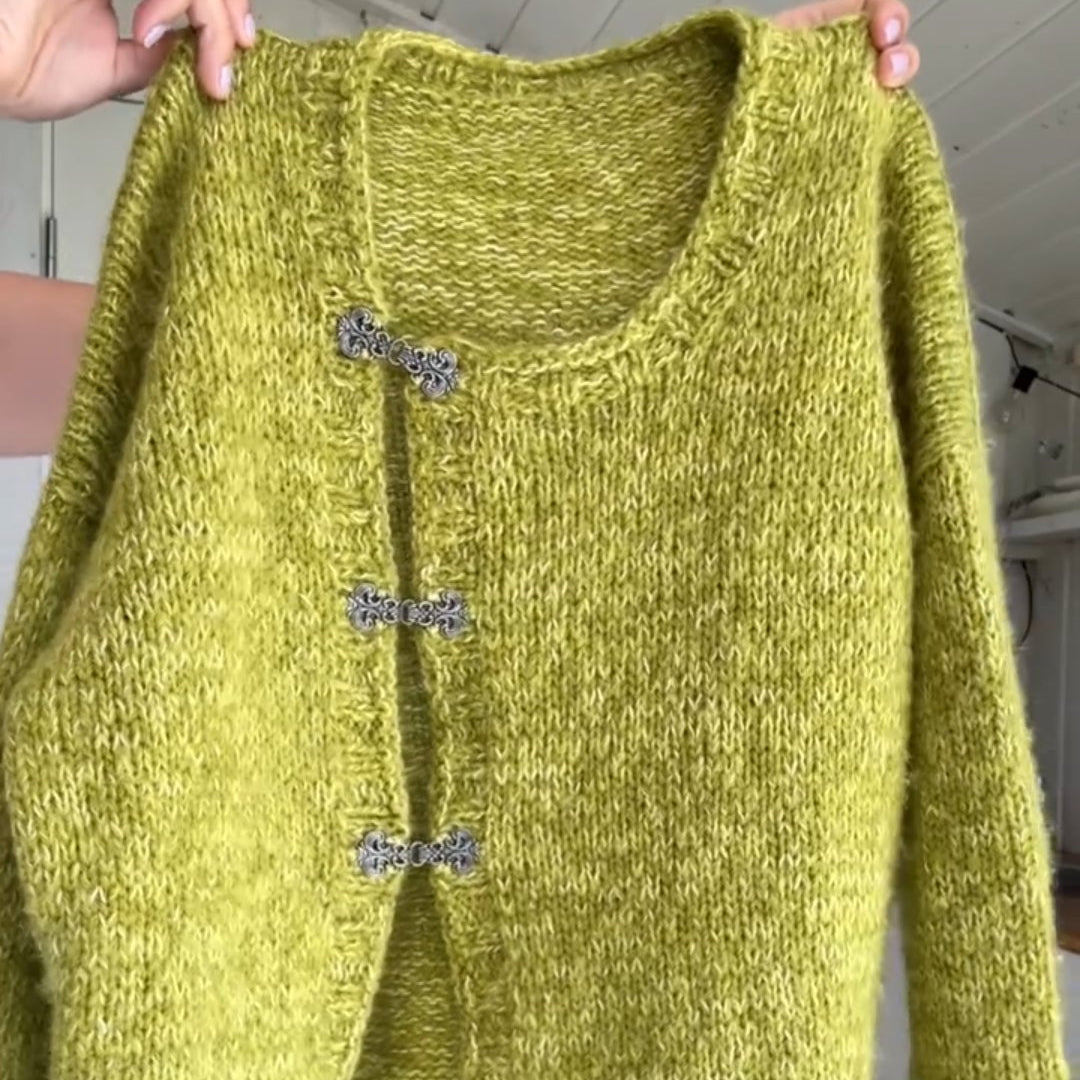 Simple Fashion Sweater With Slant Buckle
