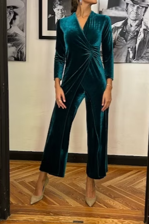 Emerald Suede Jumpsuit