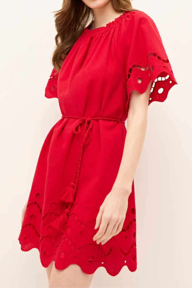 Red Hollow Short Dress