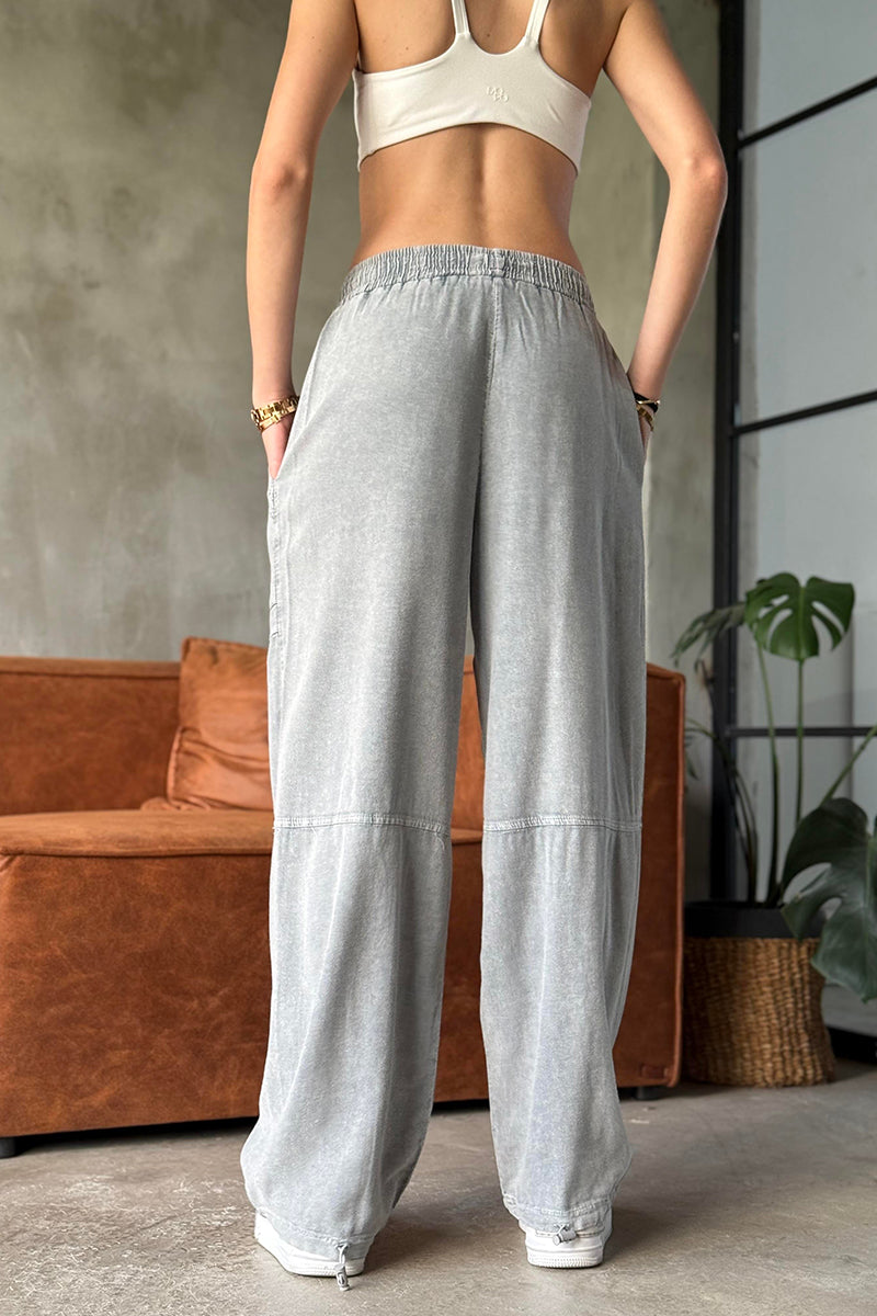 Loose Wide Leg Drawstring Pure Cotton Casual Sports Pants