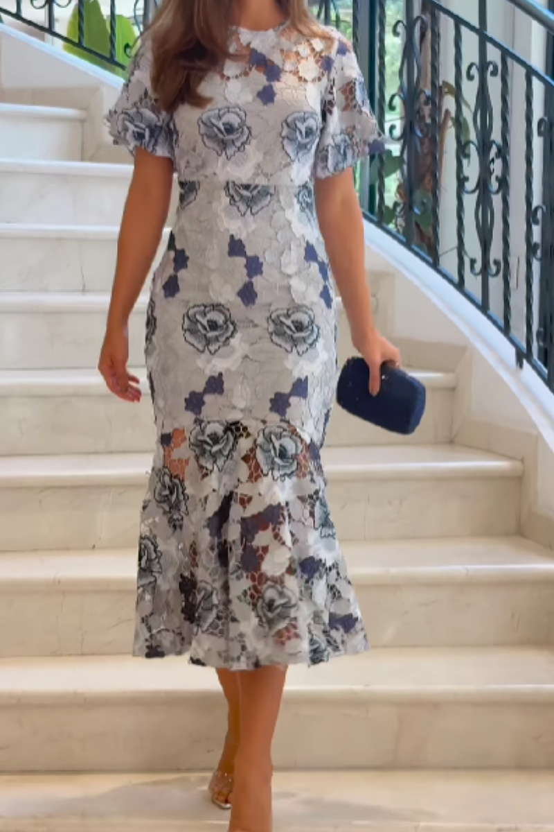 Lace Printed Dress
