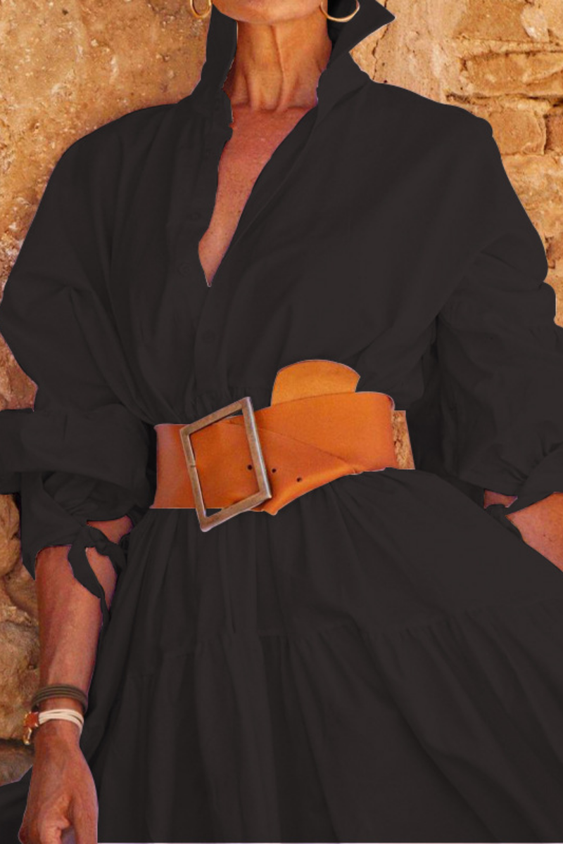 Lel Long Sleeve Casual Long Dress