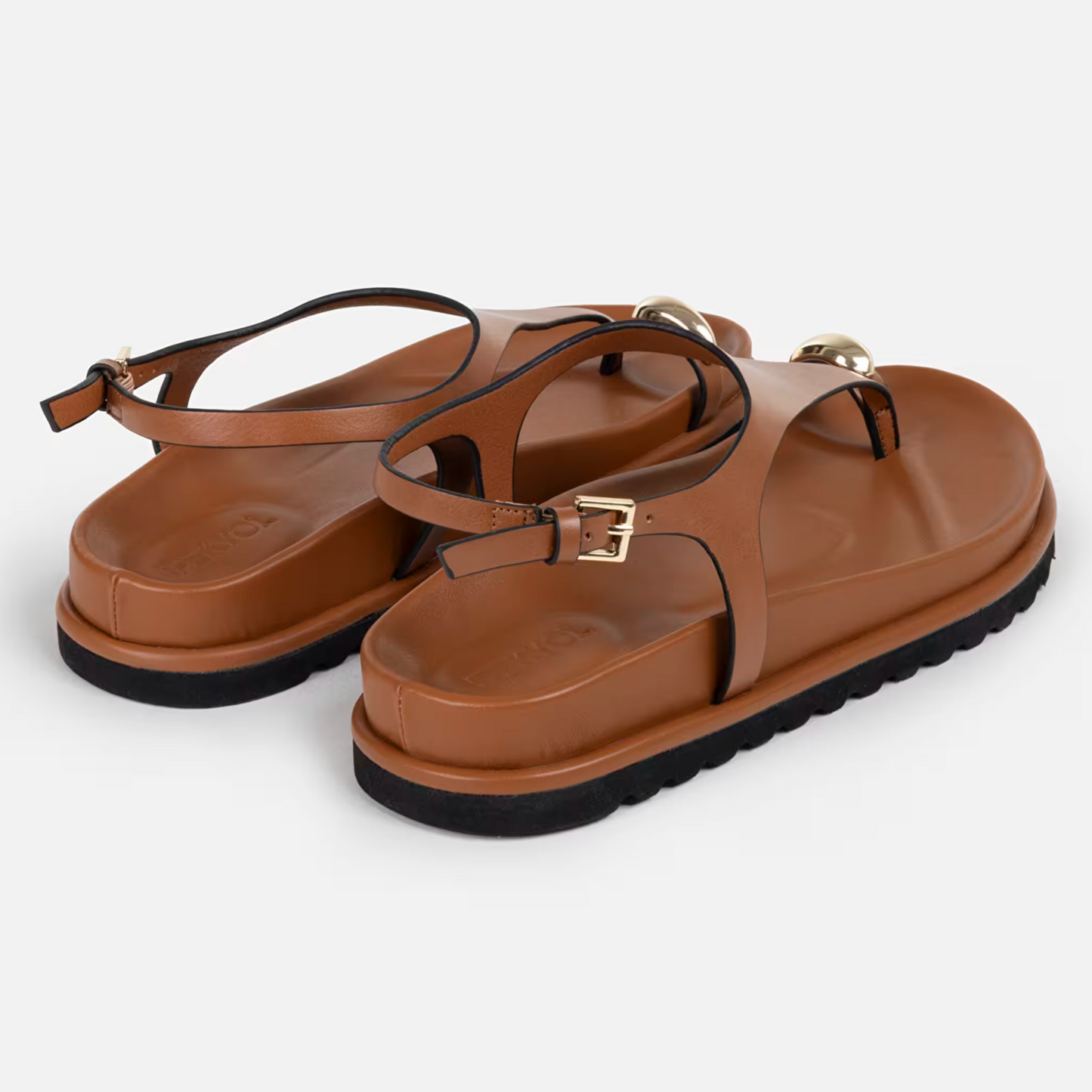 Metallic Trim Slim Sandals