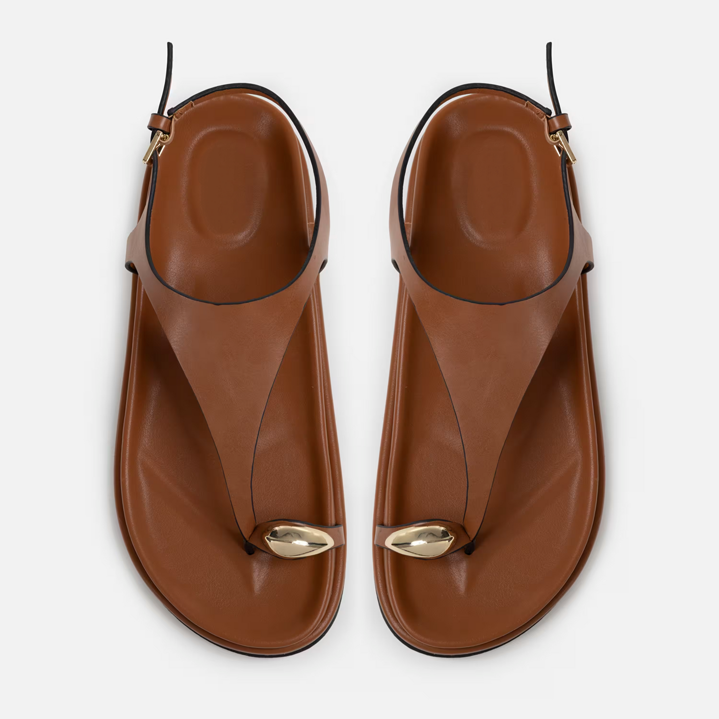 Metallic Trim Slim Sandals