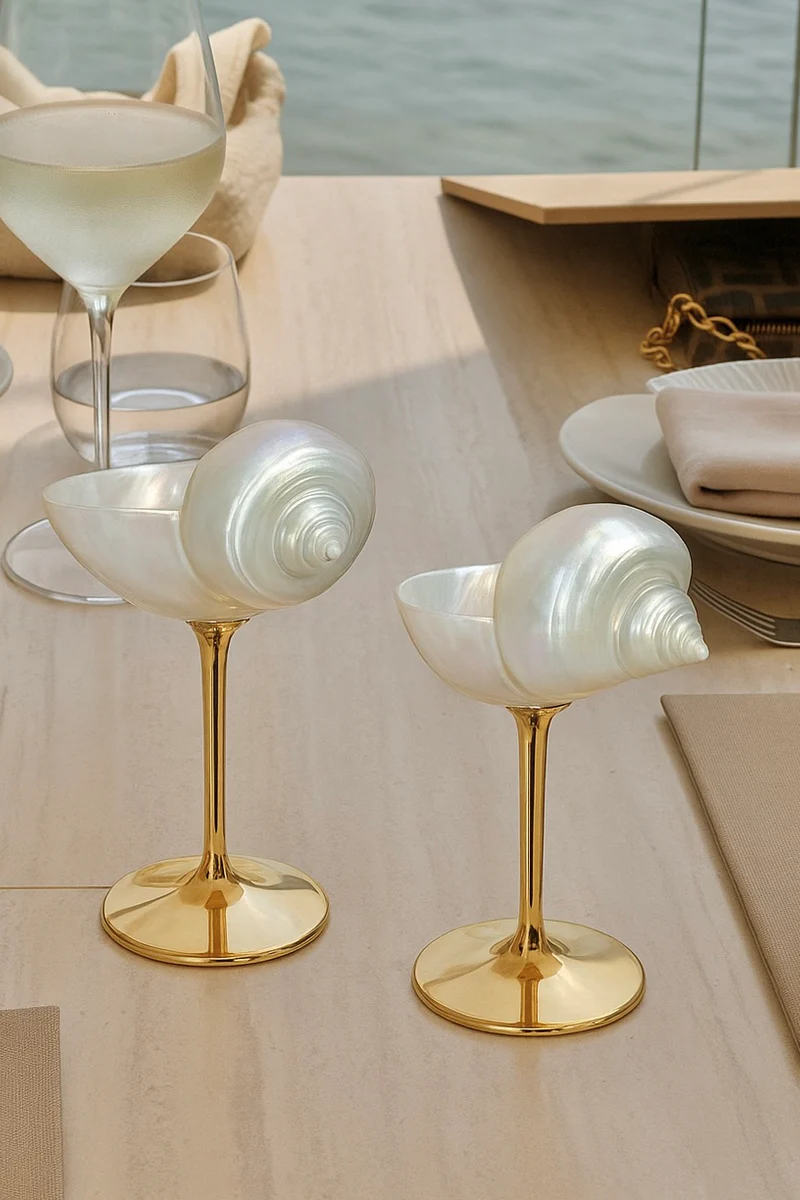 Shell Conch Wine Glass Creative Hand Gift Ornament Cup