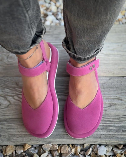 Suede, Open-back Sandals