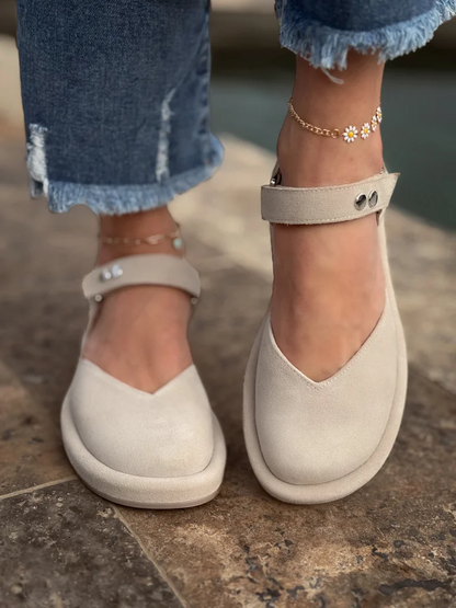 Suede, Open-back Sandals