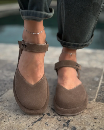 Suede, Open-back Sandals