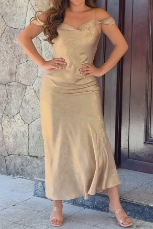One-shoulder Spaghetti-strap Dress