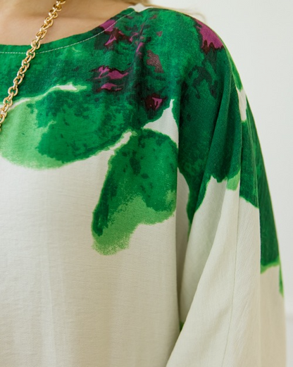 Green Floral Print Maxi Dress
