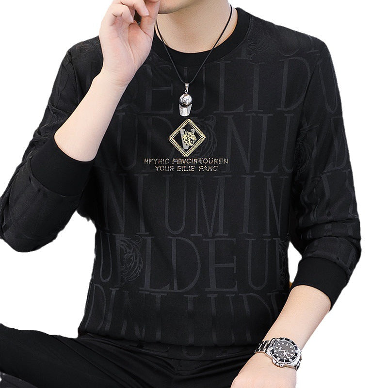 Men's spring and summer hot diamond T-shirt