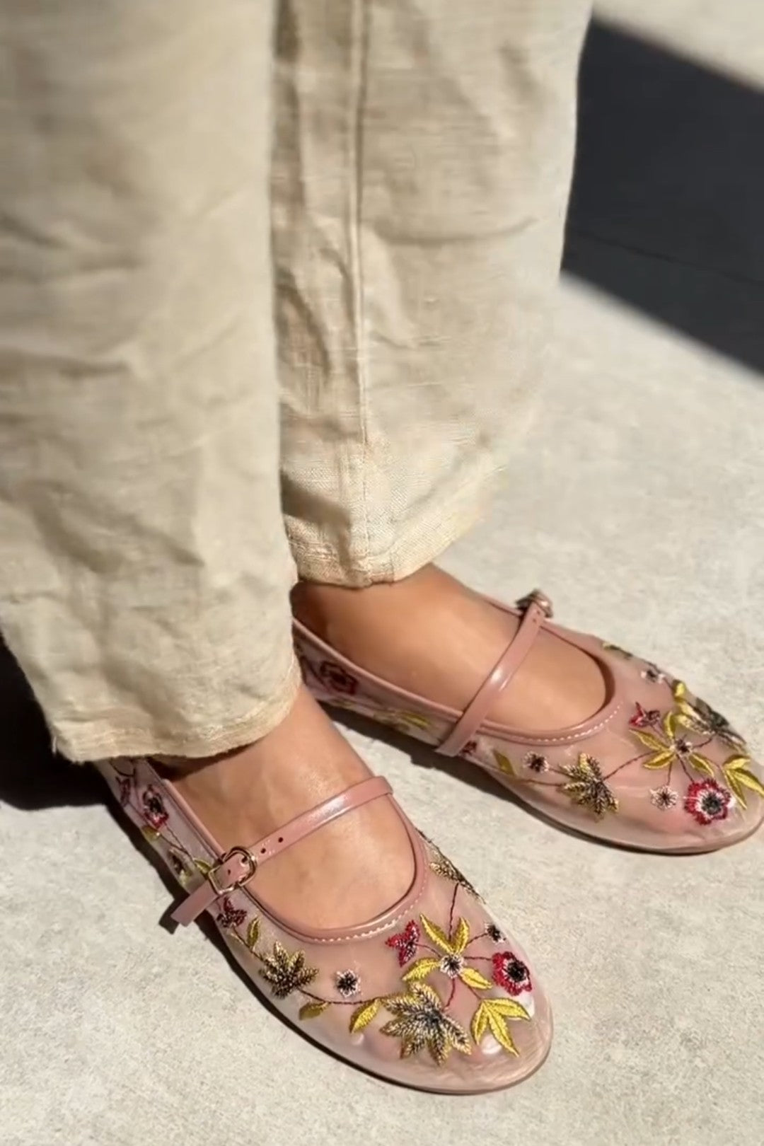 Floral Embroidered Sandals