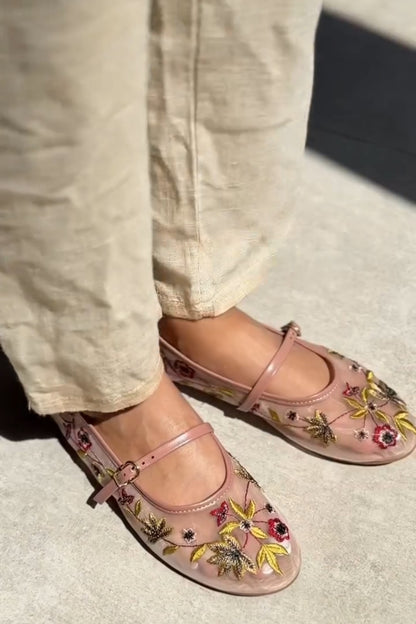 Floral Embroidered Sandals