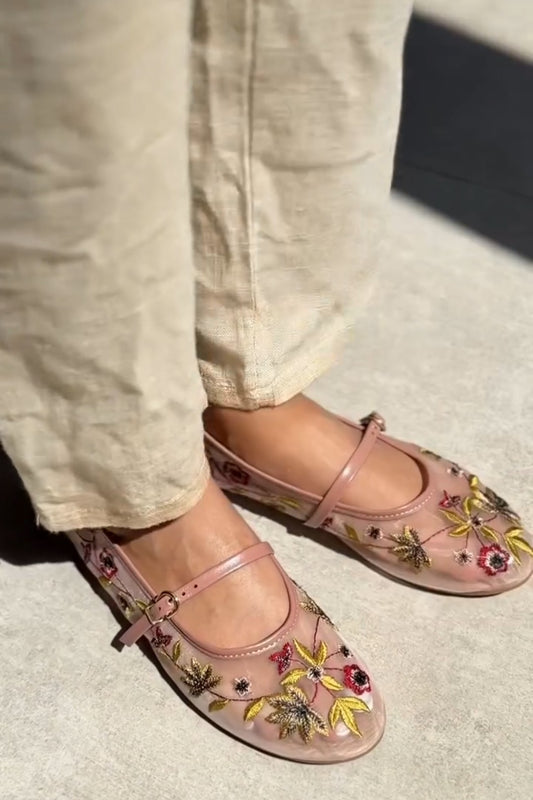 Floral Embroidered Sandals