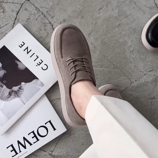 Solid Color Daily Lace-Up Casual Shoes