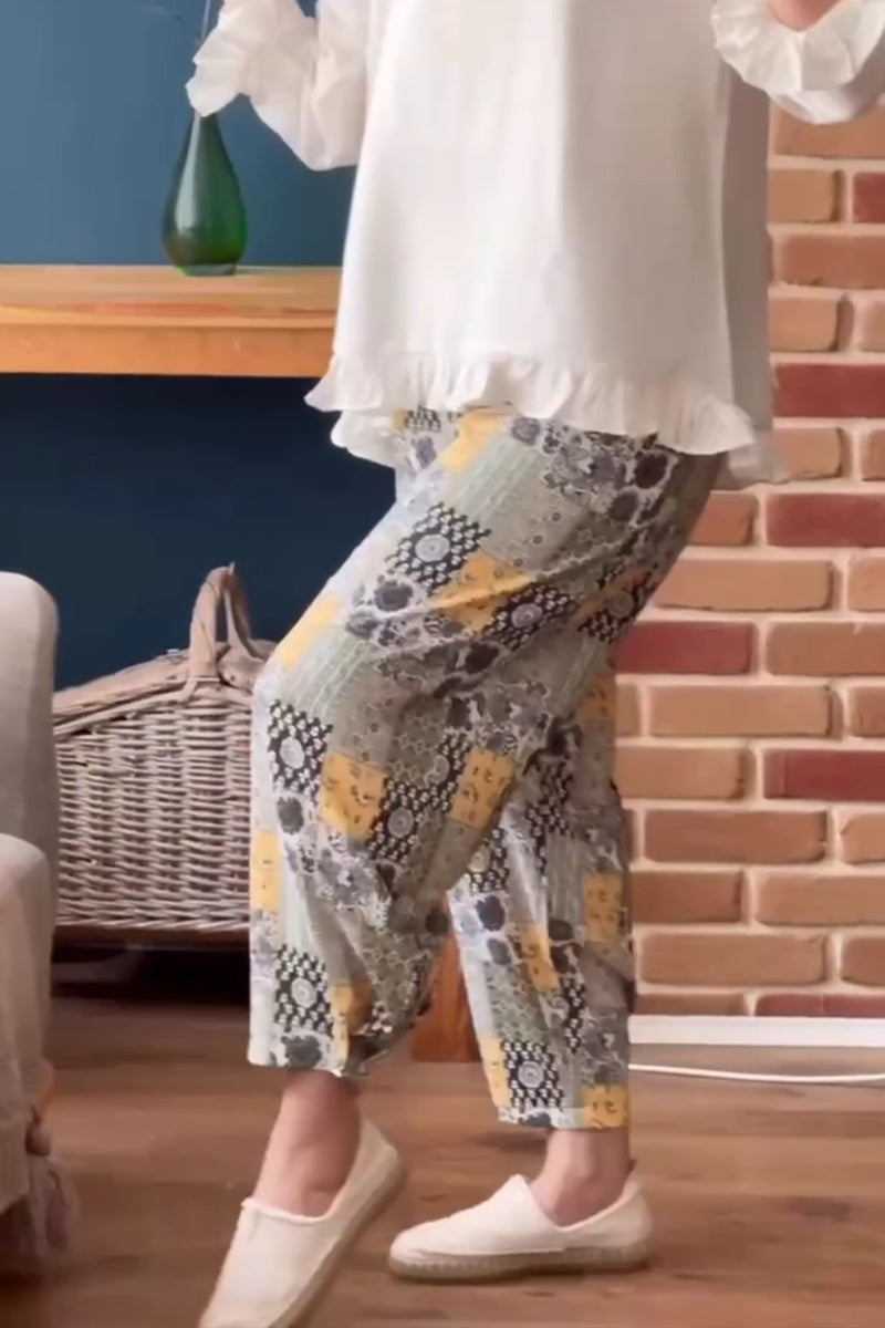 Check Print Casual Pants