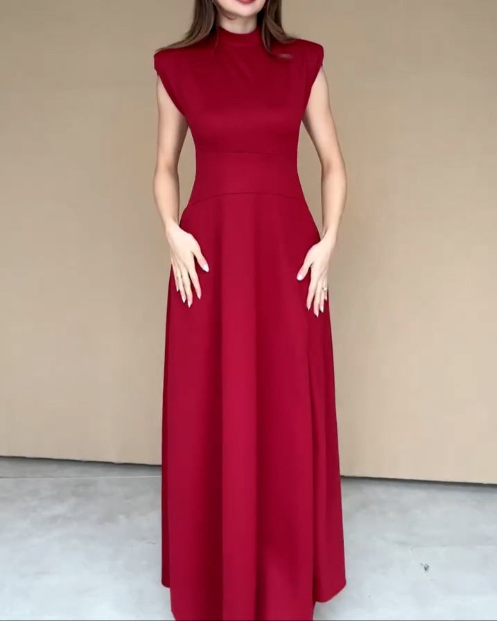 Solid Color Slit Slim Evening Dress
