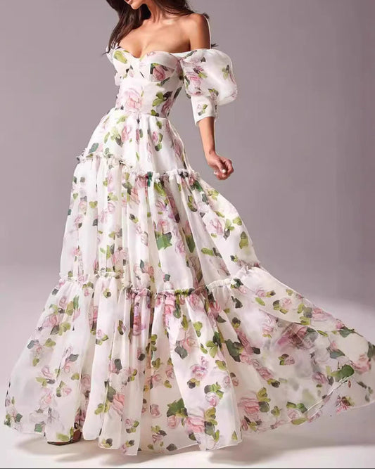 Organza, Fresh Print Design: Long Dress